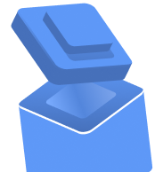 3D blue open box